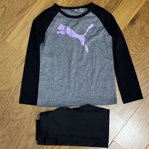 Puma Black and Gray Raglan Set
